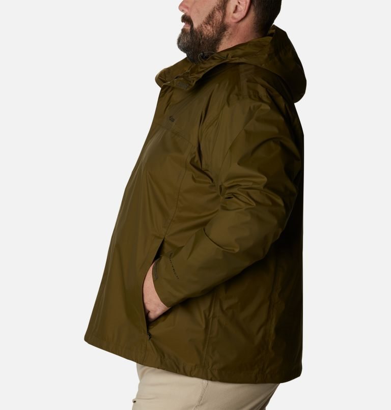 Men's Columbia Watertight II Rain Jackets Olive | Plus Size CA-CAC35